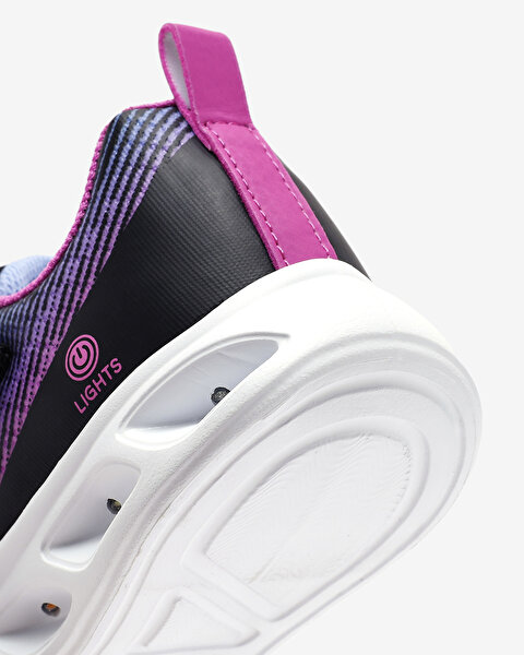 Skechers Flicker Flash - Light Takeover Büyük Kız Çocuk Siyah Işıklı Spor Ayakkabı 303704L BKMT-11