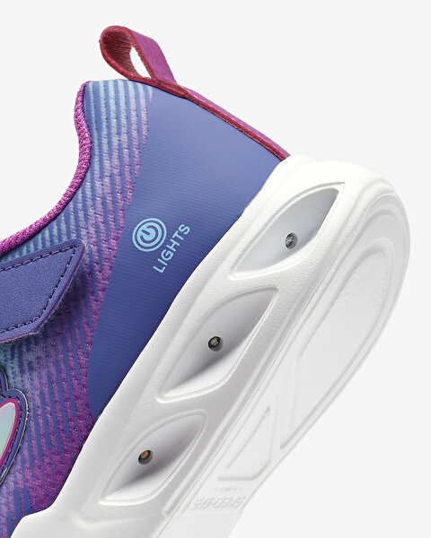 Skechers Flicker Flash - Light Takeover Büyük Kız Çocuk Mor Işıklı Spor Ayakkabı 303704L LVMT-8