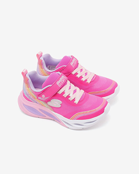 Skechers Cosmic Glow - Rainbow Beam Büyük Kız Çocuk Pembe Işıklı Spor Ayakkabı 303709L PKMT-4