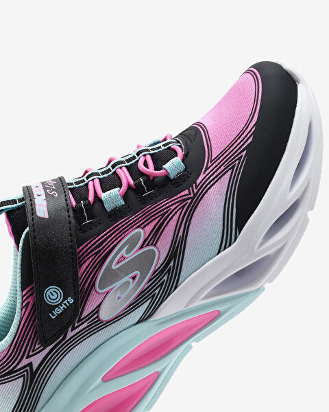 Skechers Cosmic Glow Büyük Kız Çocuk Siyah Işıklı Spor Ayakkabı 303712L BKMT-7
