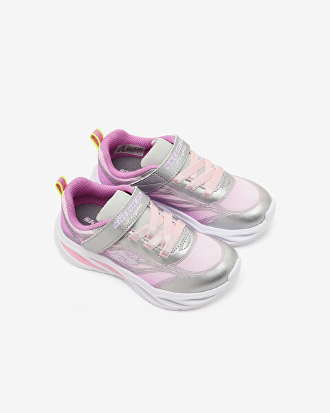 Skechers Cosmic Glow Küçük Kız Çocuk Gri Işıklı Spor Ayakkabı 303712N SMLT-5