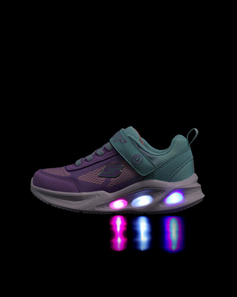Skechers Skechers Sola Glow - Ombre Deluxe Büyük Kız Çocuk Turkuaz/lavanta Işıklı Spor Ayakkabı 3037-8