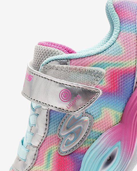 Skechers Twisty Glow - Sorbet Swirl Büyük Kız Çocuk Gri Işıklı Spor Ayakkabı 303716L SMLT-9