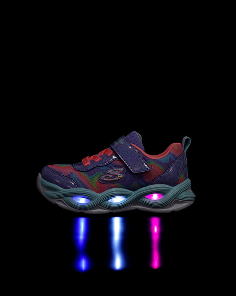 Skechers Twisty Glow  -  Sorbet Swirl Küçük Kız Çocuk Gri Işıklı Spor Ayakkabı 303716N PWMT-10