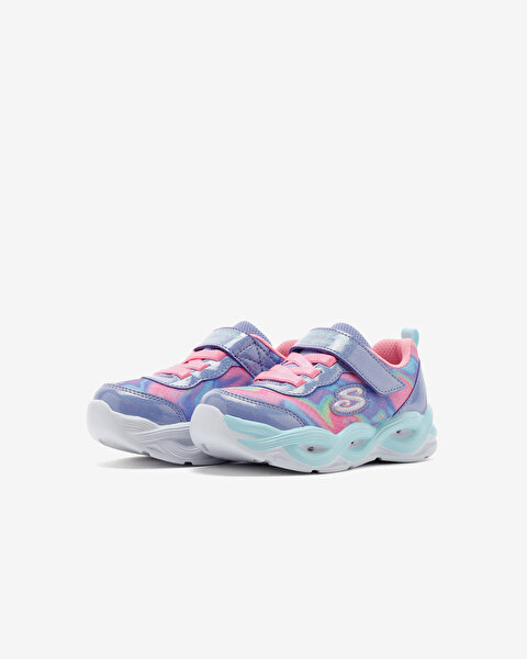 Skechers Twisty Glow  -  Sorbet Swirl Küçük Kız Çocuk Gri Işıklı Spor Ayakkabı 303716N PWMT-3