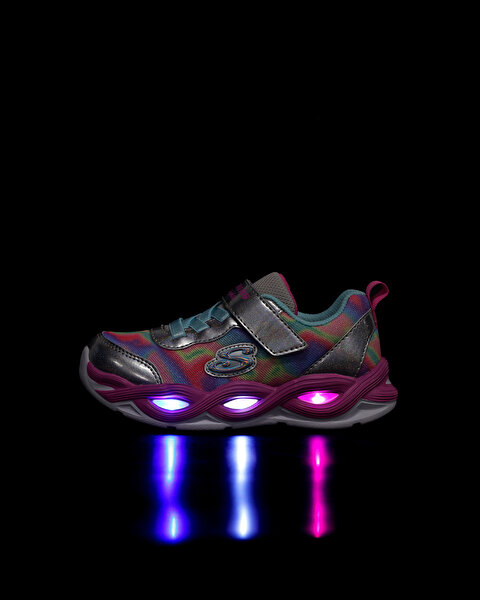 Skechers Twisty Glow  -  Sorbet Swirl Küçük Kız Çocuk Gri Işıklı Spor Ayakkabı 303716N SMLT-10