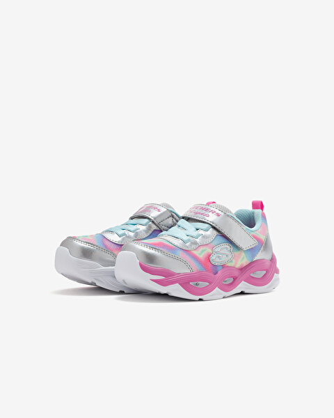 Skechers Twisty Glow  -  Sorbet Swirl Küçük Kız Çocuk Gri Işıklı Spor Ayakkabı 303716N SMLT-3