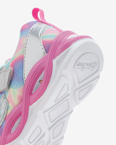 Skechers Twisty Glow  -  Sorbet Swirl Küçük Kız Çocuk Gri Işıklı Spor Ayakkabı 303716N SMLT-7