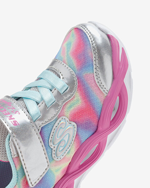 Skechers Twisty Glow  -  Sorbet Swirl Küçük Kız Çocuk Gri Işıklı Spor Ayakkabı 303716N SMLT-8
