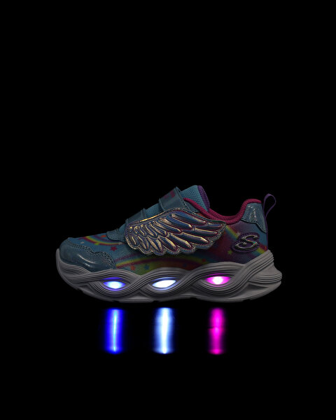 Skechers Twisty Glow Küçük Kız Çocuk Mavi Spor Ayakkabı 303718N TQMT-8