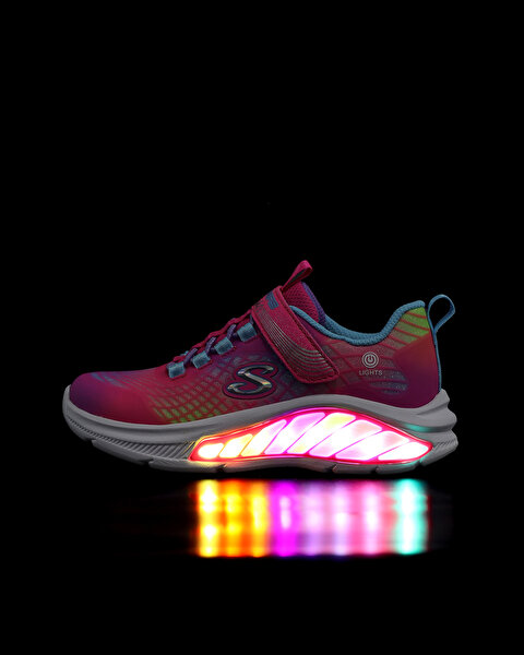 Skechers Rainbow Cruisers - Rainbow Reflectin Büyük Kız Çocuk Pembe Işıklı Spor Ayakkabı 303722L HPM-8