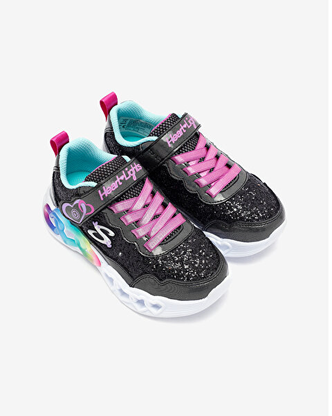 Skechers Infinite Heart Lights - Fresh Love Büyük Kız Çocuk Siyah Işıklı Spor Ayakkabı 303752L BKTQ-7