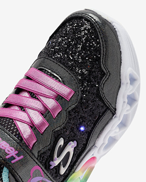 Skechers Infinite Heart Lights - Fresh Love Büyük Kız Çocuk Siyah Işıklı Spor Ayakkabı 303752L BKTQ-11