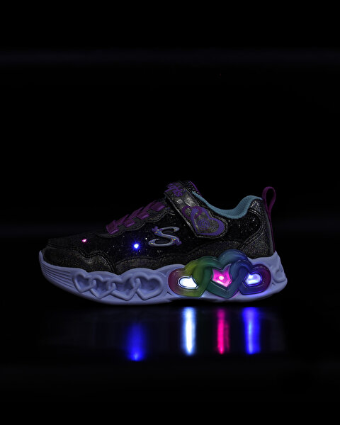 Skechers Infinite Heart Lights - Fresh Love Büyük Kız Çocuk Siyah Işıklı Spor Ayakkabı 303752L BKTQ-12