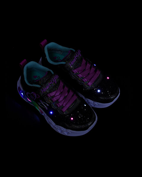 Skechers Infinite Heart Lights - Fresh Love Büyük Kız Çocuk Siyah Işıklı Spor Ayakkabı 303752L BKTQ-14
