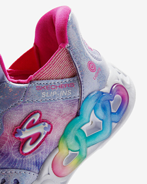 Skechers Skechers Slip-ins: Infinite Heart Lights Büyük Kız Çocuk Mor Işıklı Spor Ayakkabı 303755L L-9