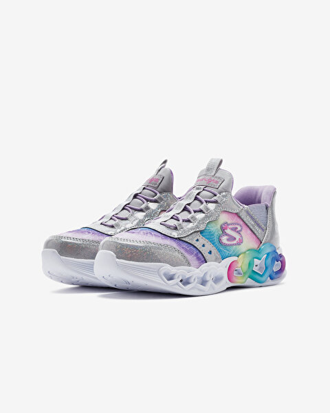 Skechers Infinite Heart Lights Büyük Kız Çocuk Gri Işıklı Spor Ayakkabı 303755L SMLT-3