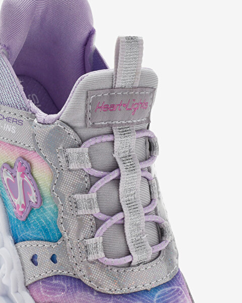 Skechers Infinite Heart Lights - Eternal Shimmer Küçük Kız Çocuk Gri Işıklı Spor Ayakkabı 303755N SM-9