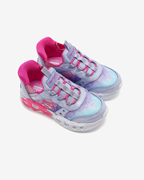Skechers Infinite Heart Lights - Eternal Shimmer Küçük Kız Çocuk Mor Işıklı Spor Ayakkabı 303755N LV-5
