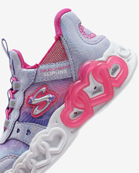 Skechers Infinite Heart Lights - Eternal Shimmer Küçük Kız Çocuk Mor Işıklı Spor Ayakkabı 303755N LV-6