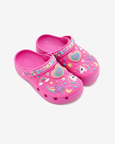 Skechers Heart Charmer - Girly Land Büyük Kız Çocuk Pembe Işıklı Terlik 308406L HPMT-7