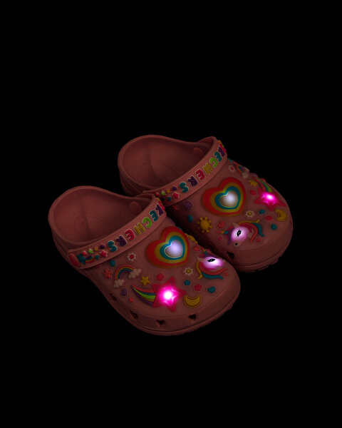 Skechers Heart Charmer Küçük Kız Çocuk Pembe Işıklı Terlik 308406N LPMT-7