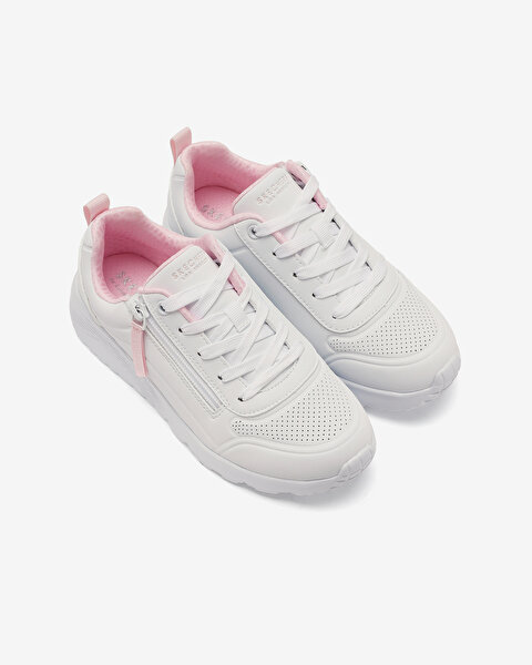 Skechers Uno Lite - Easy Zip Büyük Kız Çocuk Beyaz Sneakers 310387L WHT-4