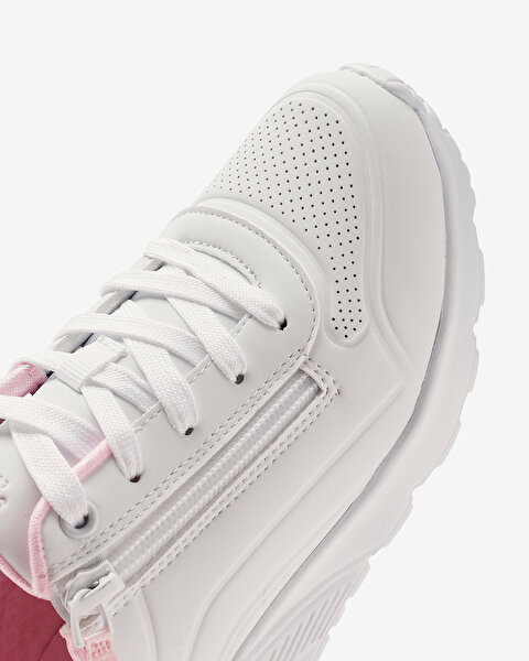 Skechers Uno Lite - Easy Zip Büyük Kız Çocuk Beyaz Sneakers 310387L WHT-8