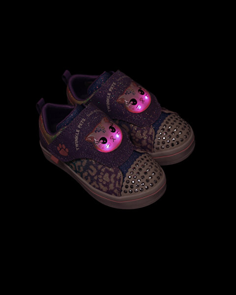 Skechers Twi - Lites  -  Twinkle Pets Küçük Kız Çocuk Mor Işıklı Spor Ayakkabı 314127N LVMT-13