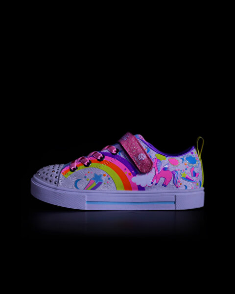 Skechers Twinkle Sparks - Unicorn Charme Büyük Kız Çocuk Beyaz Işıklı Spor Ayakkabı 314789L WMLT-10