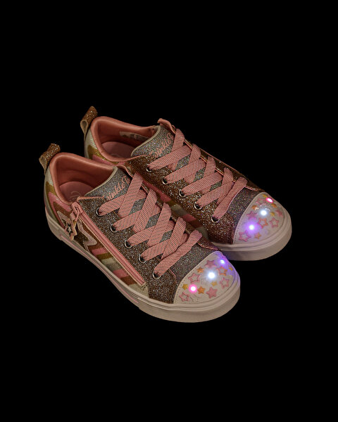 Skechers Twinkle Sparks - Cosmic Burst Büyük Kız Çocuk Pembe Işıklı Spor Ayakkabı 314822L RSGD-6