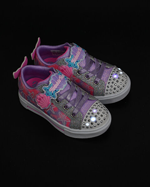 Skechers Twinkle Sparks - Underwater Magic Küçük Kız Çocuk Mor Işıklı Spor Ayakkabı 314824N LVMT-8