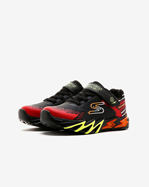 Skechers Flex - Glow Bolt Büyük Erkek Çocuk Siyah Işıklı Spor Ayakkabı 400138L BKRD-3