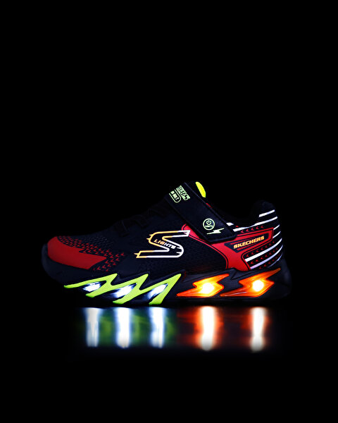 Skechers Flex - Glow Bolt Büyük Erkek Çocuk Siyah Işıklı Spor Ayakkabı 400138L BKRD-10