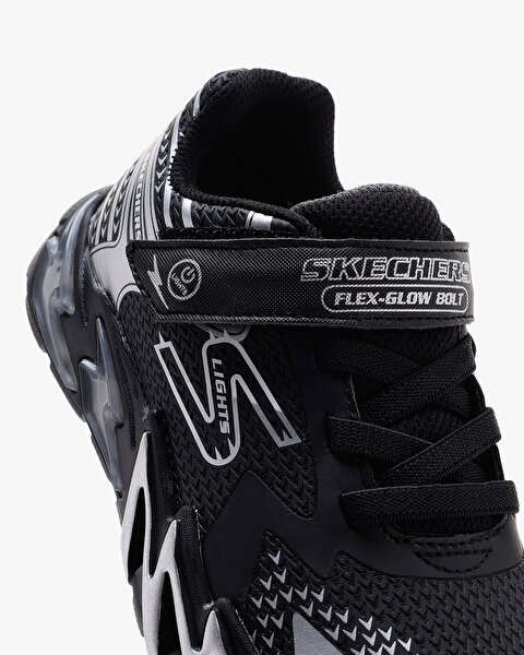 Skechers Flex - Glow Bolt Büyük Erkek Çocuk Siyah Işıklı Spor Ayakkabı 400138L BKSL-10