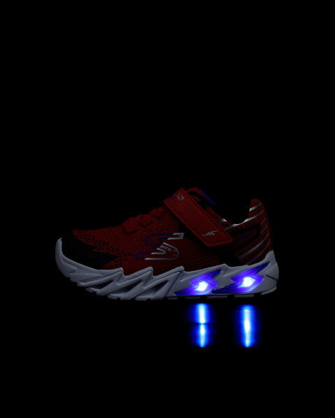 Skechers Flexglow Bolt Küçük Erkek Çocuk Kırmızı Işıklı Spor Ayakkabı 400138N RDBK-11