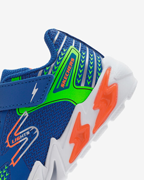 Skechers Flex - Glow Bolt Küçük Erkek Çocuk Lacivert Işıklı Spor Ayakkabı 400138N RYMT-8