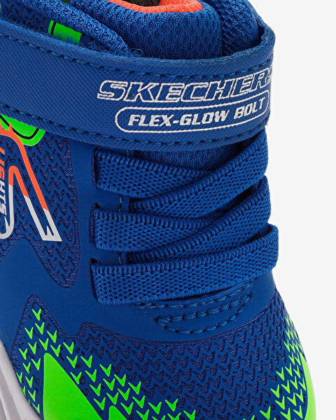 Skechers Flex - Glow Bolt Küçük Erkek Çocuk Lacivert Işıklı Spor Ayakkabı 400138N RYMT-9