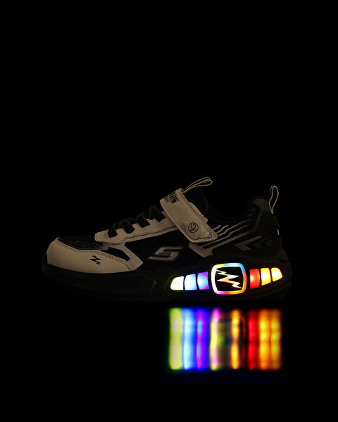 Skechers Light Storm 3 Büyük Erkek Çocuk Beyaz Işıklı Spor Ayakkabı 400151L WBK-6