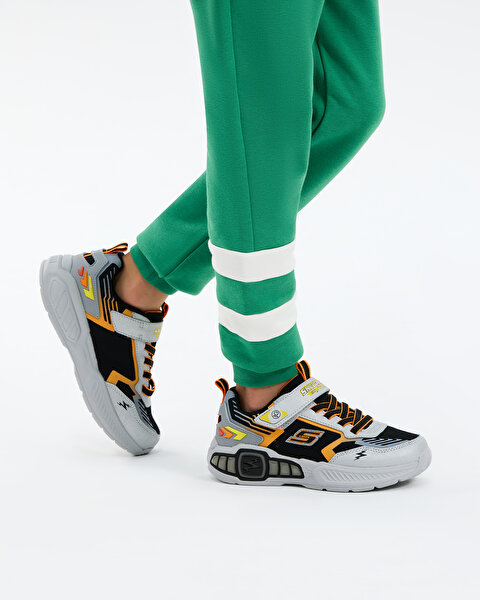 Skechers Light Storm 3 Büyük Erkek Çocuk Gri Işıklı Spor Ayakkabı 400151L SLBK-13