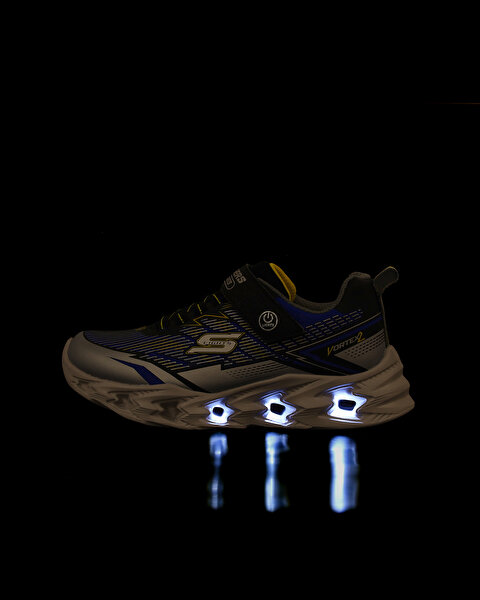Skechers Vortex 2.0 Büyük Erkek Çocuk Gri Işıklı Spor Ayakkabı 400605L SLBK-8