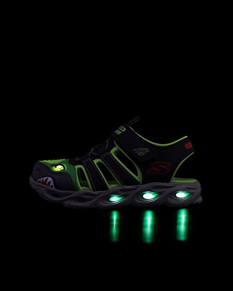 Skechers Thermo-splash - Hydro-flare Büyük Erkek Çocuk Siyah Işıklı Sandalet 400613L BKLM-9