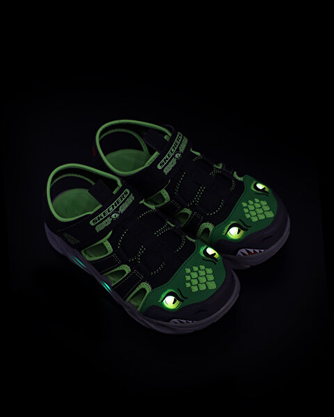 Skechers Thermo-splash - Hydro-flare Büyük Erkek Çocuk Siyah Işıklı Sandalet 400613L BKLM-10