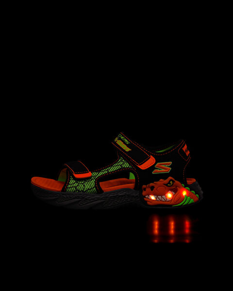 Skechers S-lights: Creature-splash Büyük Erkek Çocuk Siyah Işıklı Sandalet 400614L BKOR-12