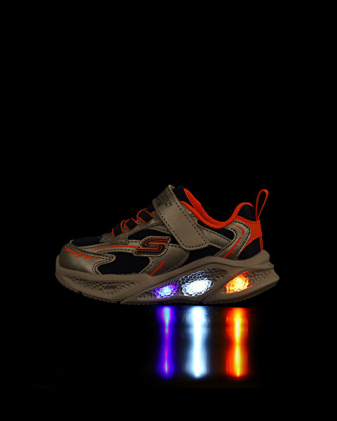 Skechers Skechers Meteor-lights Küçük Erkek Çocuk Gümüş/turuncu Işıklı Spor Ayakkabı 401497N SLOR-6