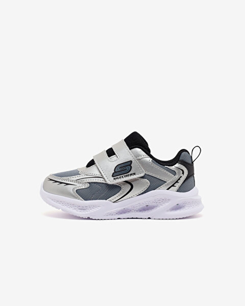 Skechers Meteor-lights - Glow Spike Küçük Erkek Çocuk Gri Işıklı Spor Ayakkabı 401498N SLBK