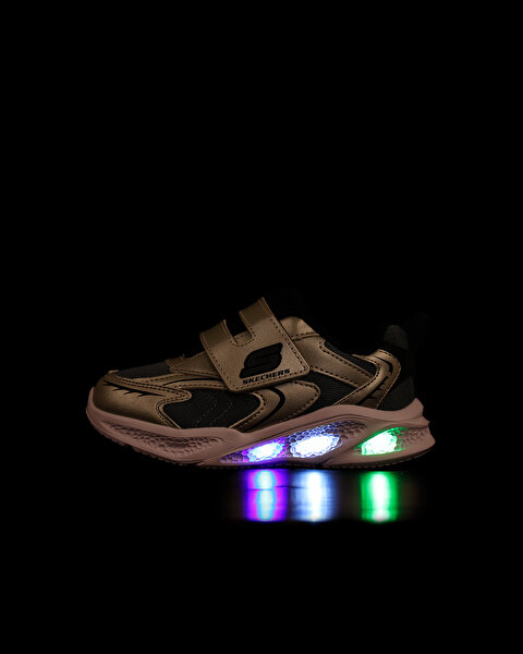 Skechers Skechers Meteor-lights - Glow Spike Küçük Erkek Çocuk Gri Işıklı Spor Ayakkabı 401498N SLBK-6