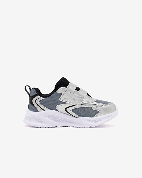 Skechers Skechers Meteor-lights - Glow Spike Küçük Erkek Çocuk Gri Işıklı Spor Ayakkabı 401498N SLBK-2