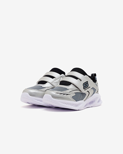 Skechers Skechers Meteor-lights - Glow Spike Küçük Erkek Çocuk Gri Işıklı Spor Ayakkabı 401498N SLBK-3