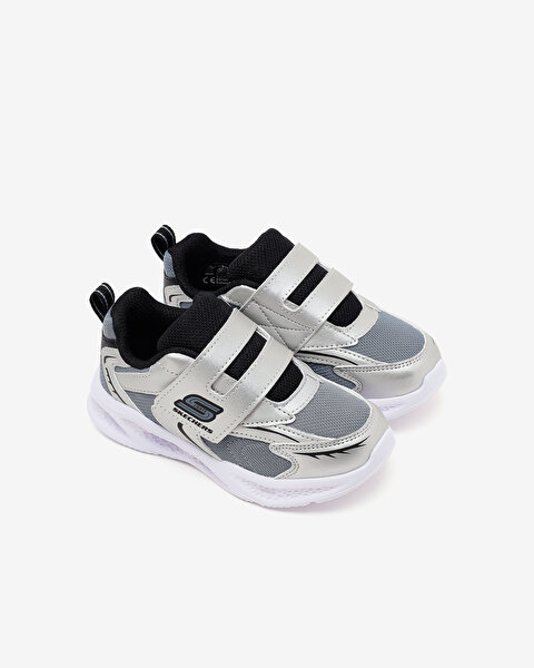 Skechers Skechers Meteor-lights - Glow Spike Küçük Erkek Çocuk Gri Işıklı Spor Ayakkabı 401498N SLBK-5